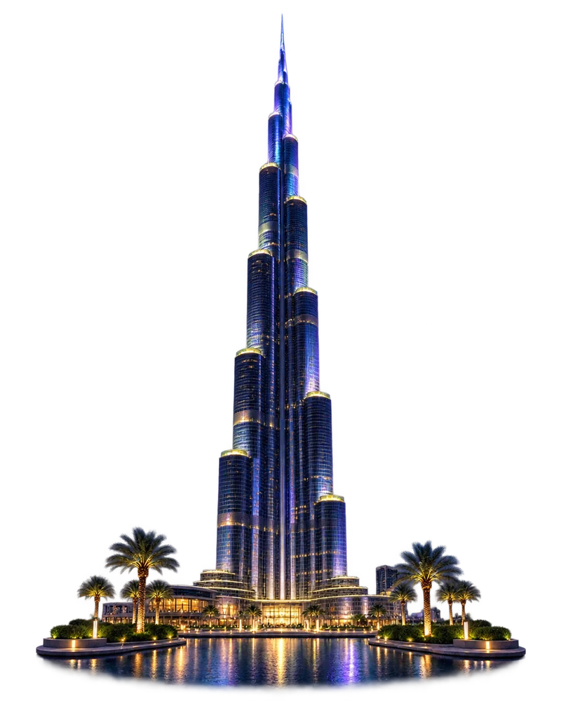 Burj Khalifa 3D render representing Dubai