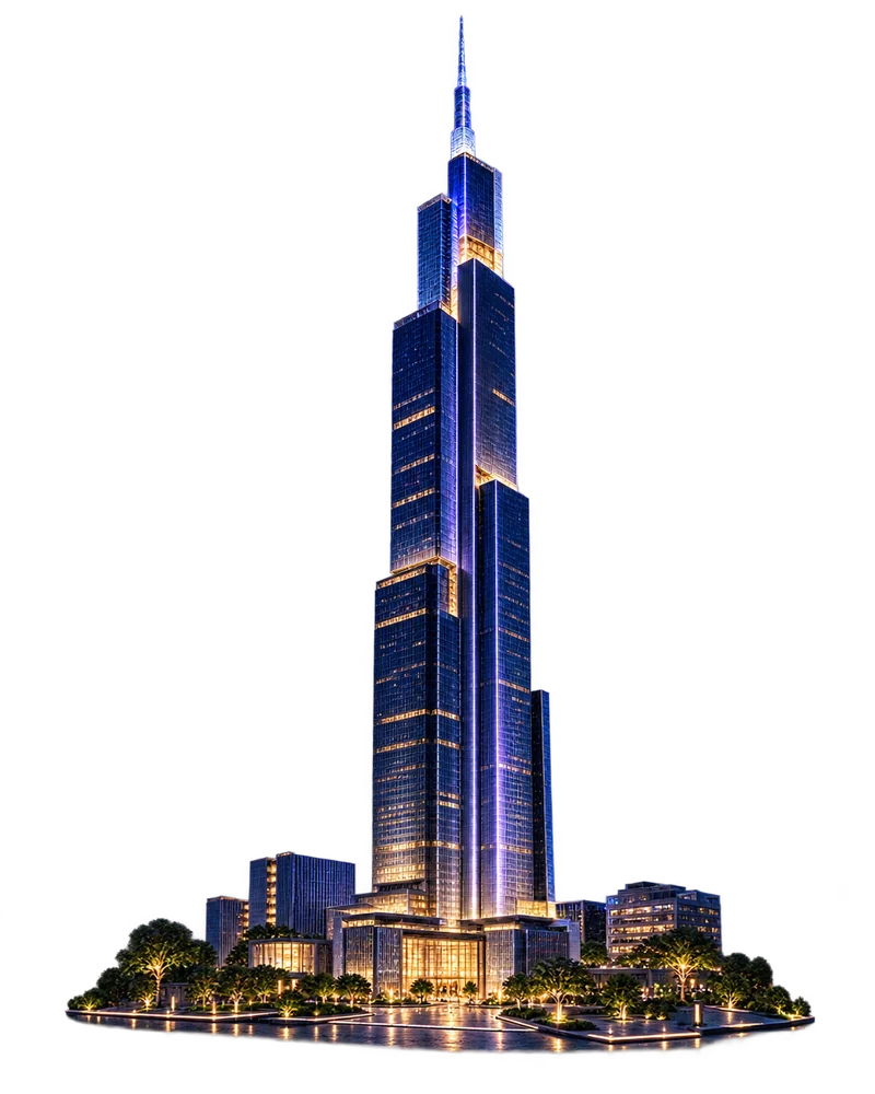 Zifeng Tower 3D render representing Nanjing